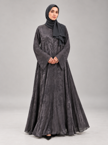 Grey Tree jacquad abaya