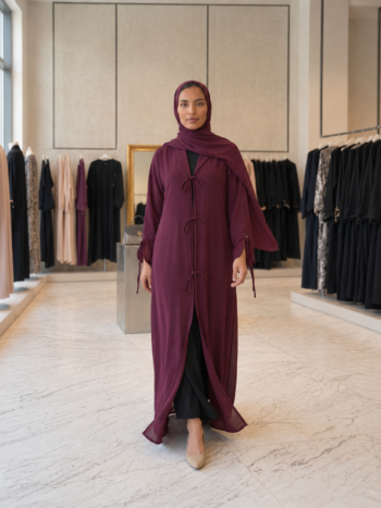 Purple Open Front Abaya for Women