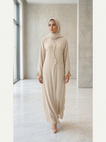 Beige Wavy Stars Abaya