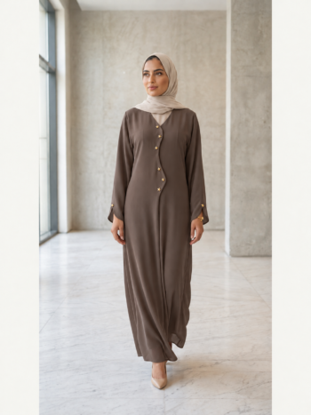 Brown Wavy Stars Abaya